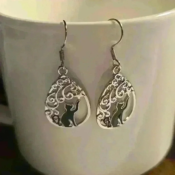 Jewelry - 3/$15 New Boutique Black Cat Earrings